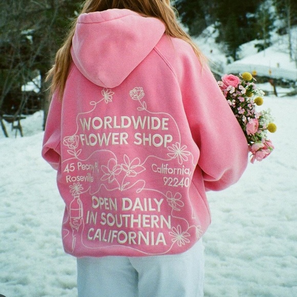 Dandy Worldwide Sweaters - Dandy Worldwide Flower Shop Hoodie, Size Small